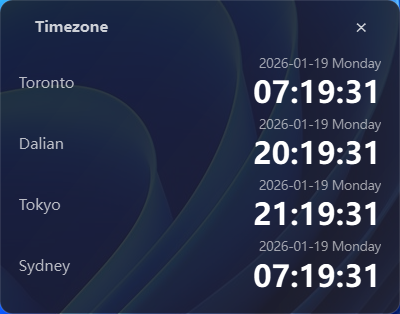 Timezone User Interface Product Showcase